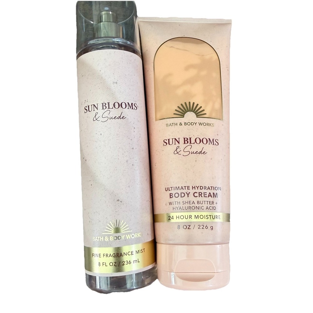 Bath & Body Works Sun Blooms & Suede Body‎ Mist And Cream Set